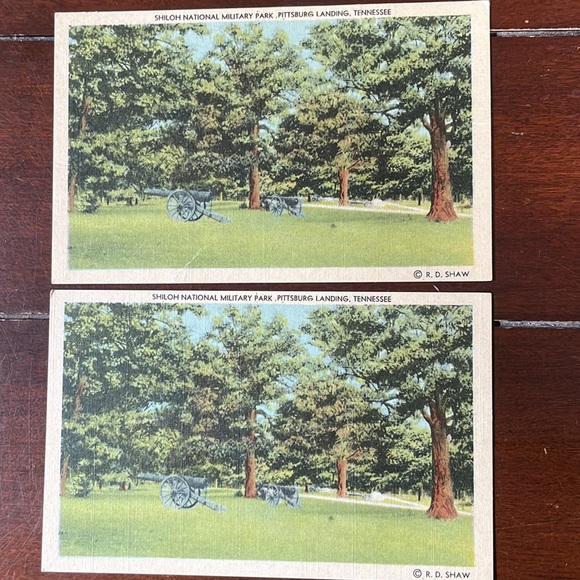 Vintage Linen Postcards of Shiloh National Park - Picture 2 of 8